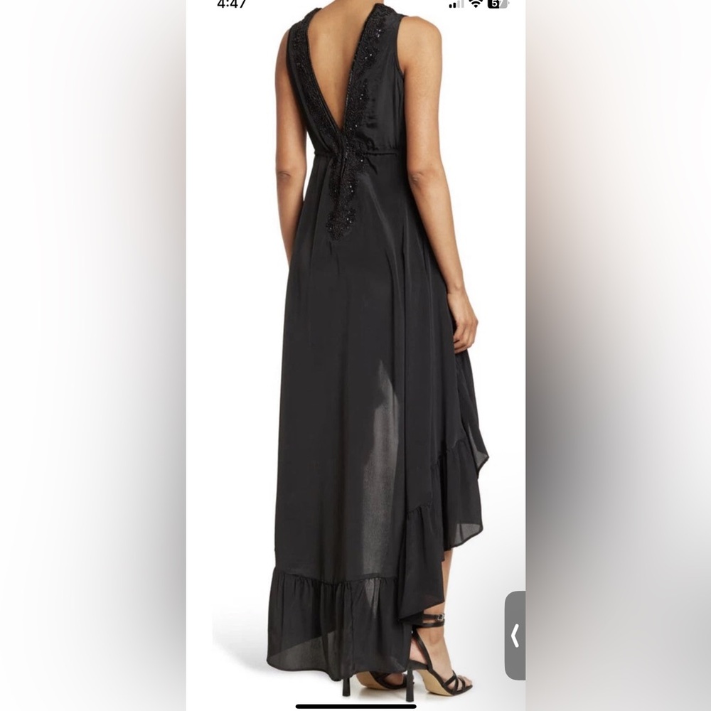 NWT SHAHIDA PARIDES High-Low beaded Maxi Dress. 100% viscose silk - Picture 2 of 7